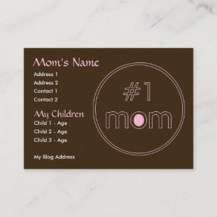 #1 Mum - Mummy Card - Brown & Pink Design