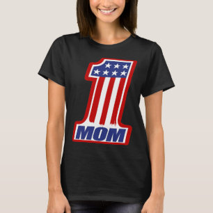 1 Mum Number One Mother s Day Vintage Style USA Fl T-Shirt