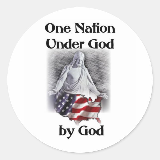 1 nation under God Classic Round Sticker (Front)