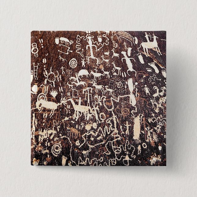 1. Newspaper Rock 15 Cm Square Badge (Front)