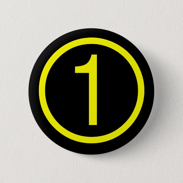 1 number one 6 cm round badge (Front)