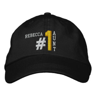 #1 Number One AUNT BLACK Hat V01B