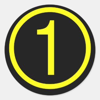 1 number one classic round sticker