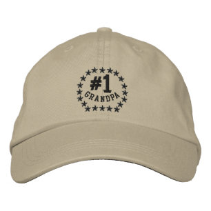 #1 Number One Grandpa Stars Embroidered Cap