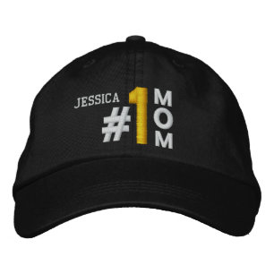 #1 Number One Mum BLACK Hat V01