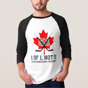 1 of 1 Not 51 Canadian Identity Maple Leaf Hockey T-Shirt