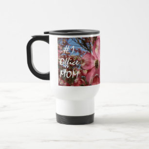 #1 Office Mum coffee mug Pink Dogwood Flowers