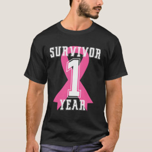 1 One Year Free Survivor Breast Cancer Awareness K T-Shirt