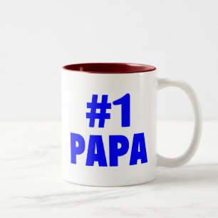 #1 Papa (Blue) Two-Tone Coffee Mug