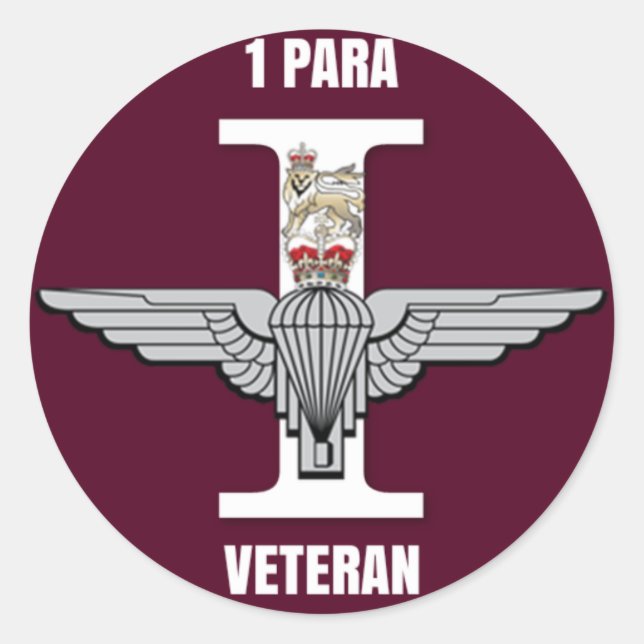 1 Para Parachute Regiment Veteran Circle Sticker (Front)