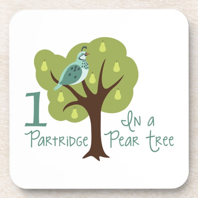 1 Partridge In Pear Tree Coaster (Front)