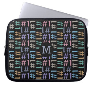 “# 1” Pattern custom monogram laptop sleeves