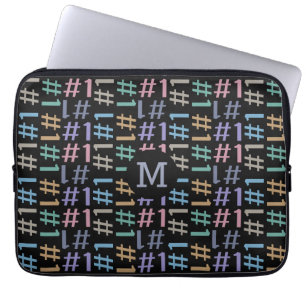 “# 1” Pattern custom monogram laptop sleeves