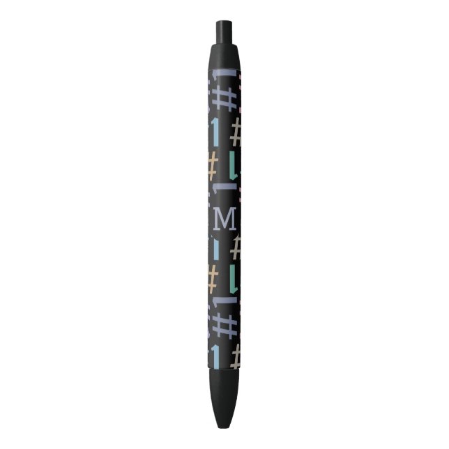 “# 1” Pattern custom monogram pens (Front Vertical)
