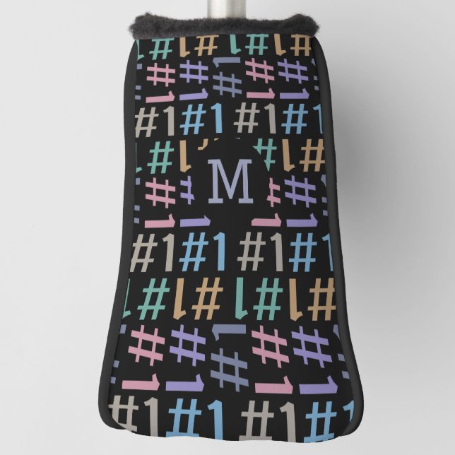 “# 1” Pattern custom monogram putter cover (Rotate 90)