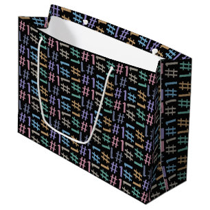 “# 1” Pattern gift bag