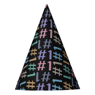 “# 1” Pattern party hat
