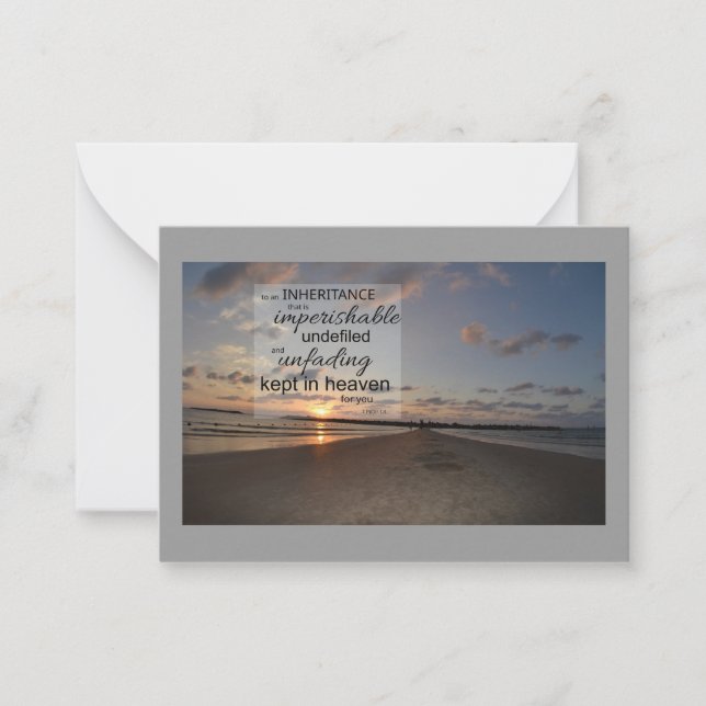 1 Peter 1:4 Flat Notecard | Eternal Inheritance (Front)