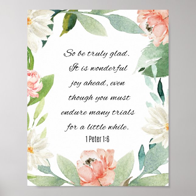 1 Peter 1:6, Be Truly Glad Poster (Front)