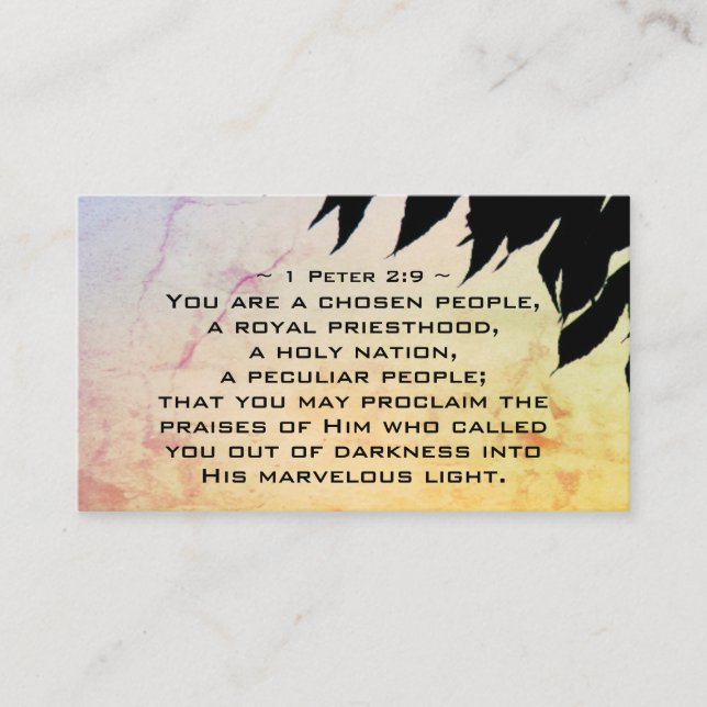 1 Peter 2:9 You are a Chosen People, Bible Business Card (Front)