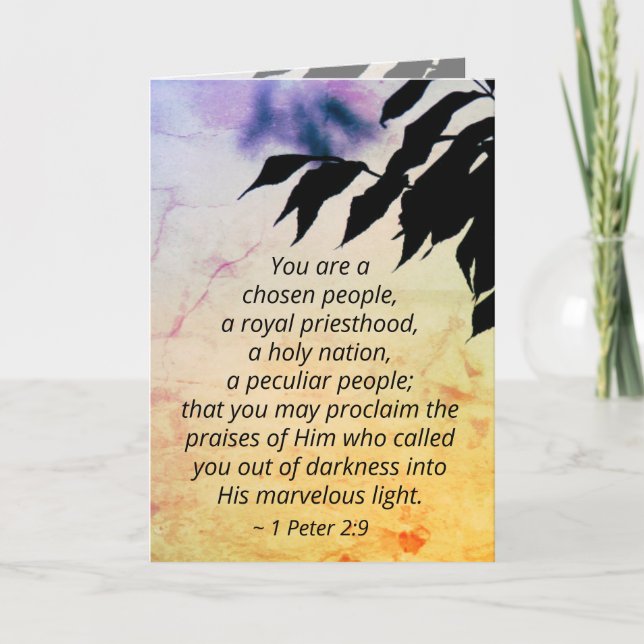 1 Peter 2:9 You are a Chosen People, Bible Card (Front)