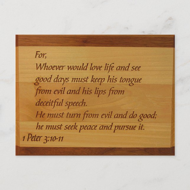 1 Peter 3:10-11 Postcard (Front)