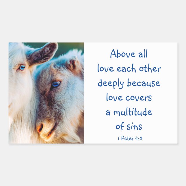 1 Peter 4|:8 Above All Love Deeply Inspirational Rectangular Sticker (Front)