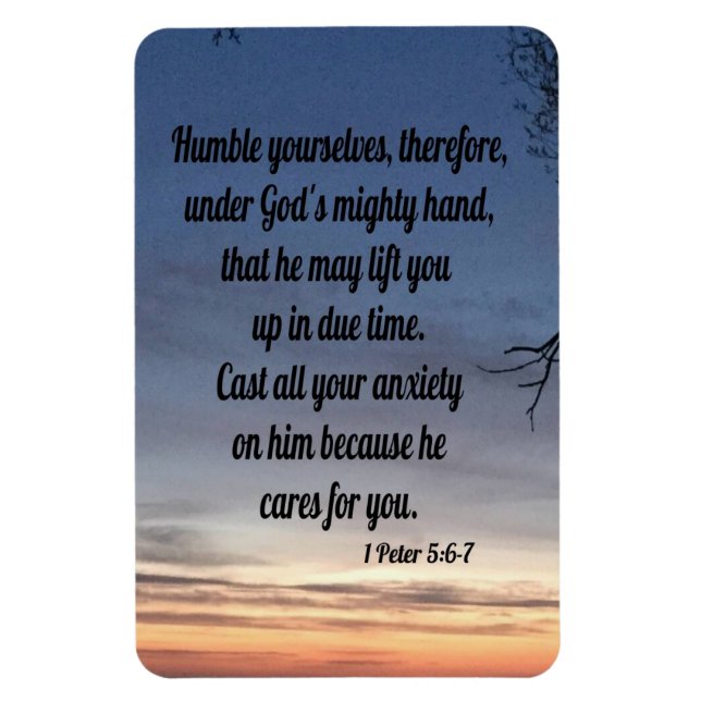 1 Peter 5:6-7 Magnet (Vertical)
