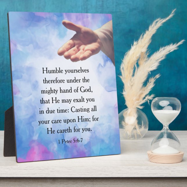 1 Peter 5:6-7  Plaque (Side)