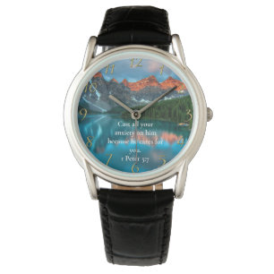 1 Peter 5:7 beautiful moutain lake view   Watch