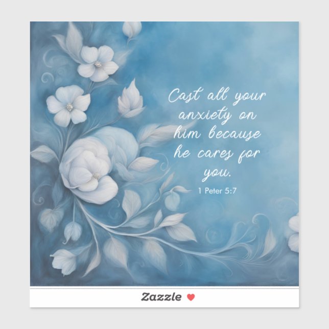 1 Peter 5:7 Bible Verse Image (Sheet)