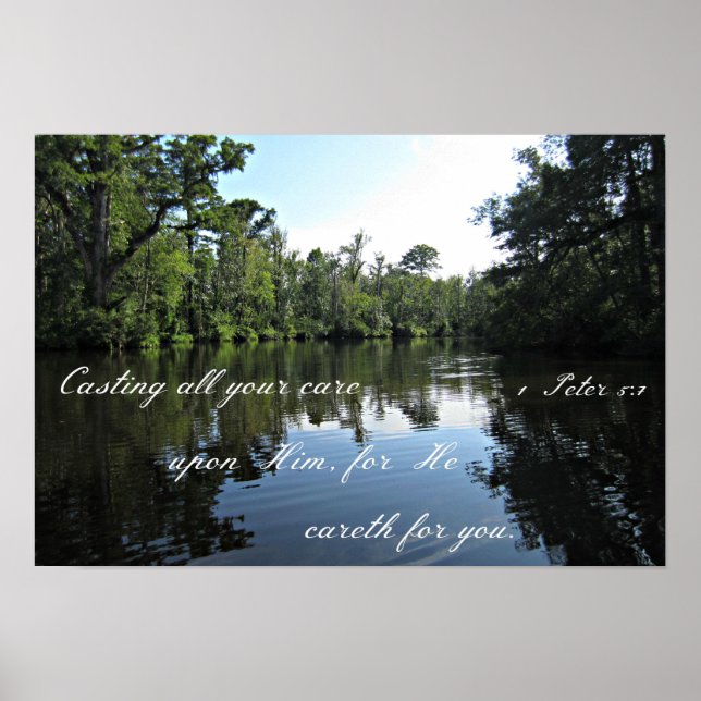 1 Peter 5:7 Casting all your cares upon Him... Poster (Front)