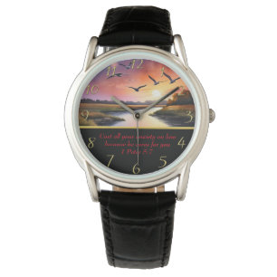 1 Peter 5:7 Christian Faith moutain lake  Watch