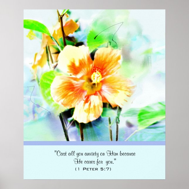 1 Peter 5:7 Christian Poster (Front)