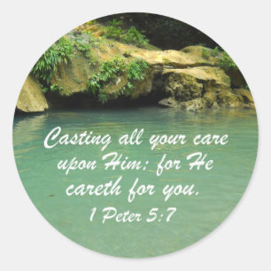 1 Peter 5:7 Classic Round Sticker