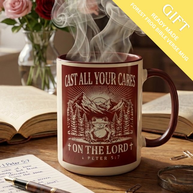 1 Peter 5:7 Rising Sun Frog and Toad Mountains Abs Mug (Creator Uploaded)