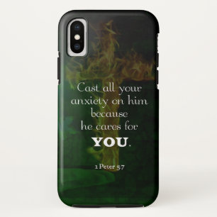 1 Peter 5:7 Uplifting Bible Verses Quote iPhone X Case