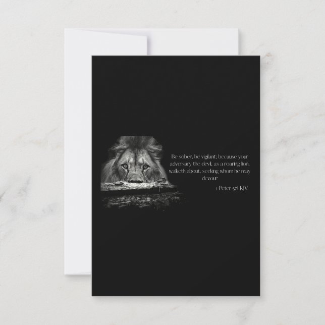 1 Peter 5:8 KJV Bible Verse Greeting Card (Front)