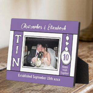 1 photo 10th anniversary purple plaque