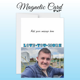 1 photo add text love you blue magnetic card