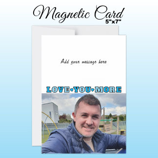 1 photo add text love you blue magnetic card