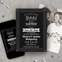 1 Photo Anniversary Surprise Party Black and White