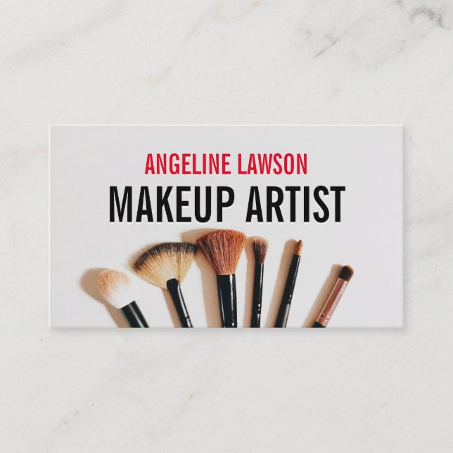 1 Photo Chic & Simple Makeup Artist Business Card (Front)