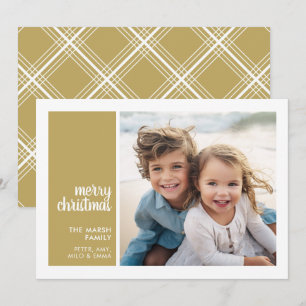 1 Photo Collage Minimal Christmas gold Christmas Holiday Card