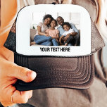 1 Photo Custom Text Birthday Squad Crew Party Team Trucker Hat<br><div class="desc">1 Photo Custom Text Birthday Party Make it Yours Trucker Hat</div>