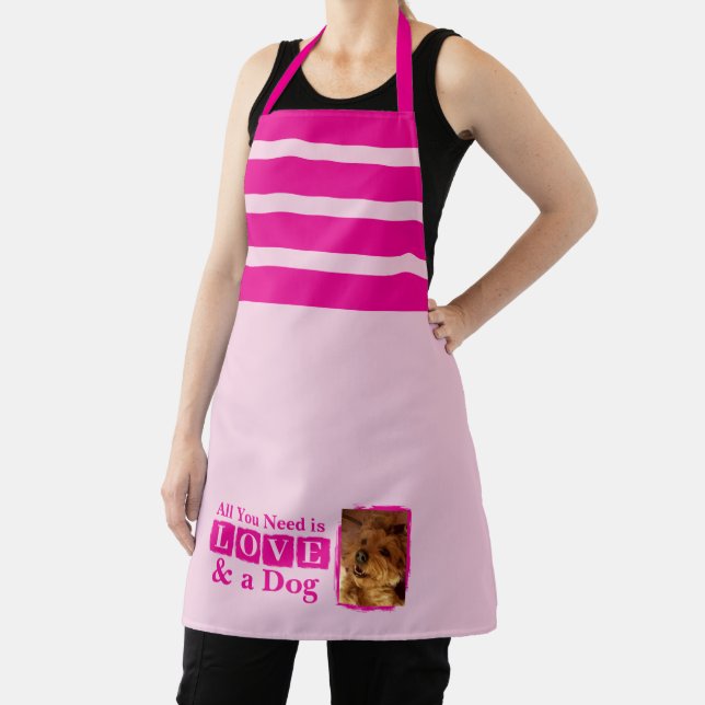 1 photo dog or cat love pink apron (Insitu)