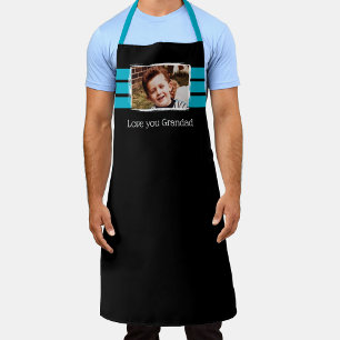 1 photo love you grandad black blue apron
