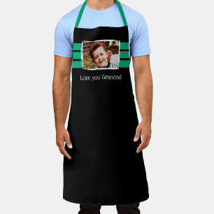 1 photo love you grandad black green apron