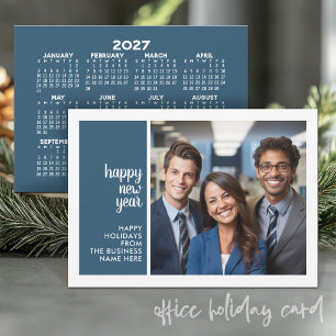 1 Photo Minimal New Year - Office 2027 Calendar Holiday Card