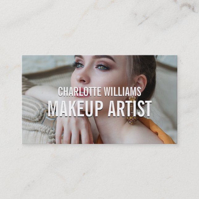 1 Photo Modern Makeup Artist Business Card (Front)